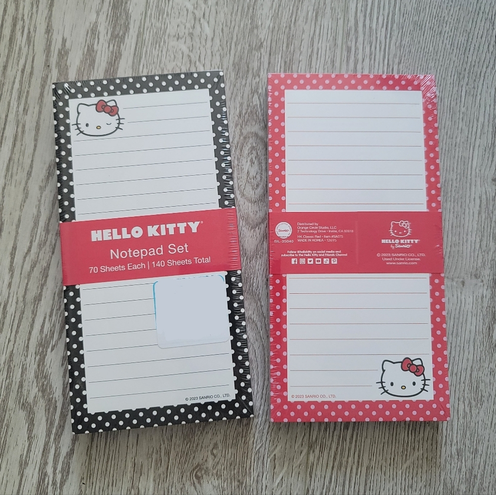 Hello Kitty Notepad Set - Red and Black
